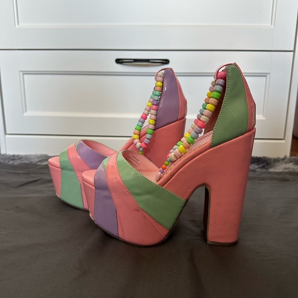 Rare Discontinued Dollskill Sugar Thrillz Vintage pink candy platforms - Picture 7 of 8